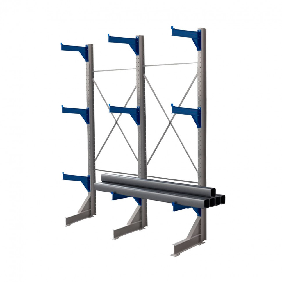 Стеллаж консольный односторонний КТр 4000х3360х1000 (800) 3 яруса