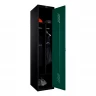 Шкаф металлический однодверный черный с темно-зеленым