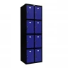 Шкаф металлический для личных вещей черный с синим