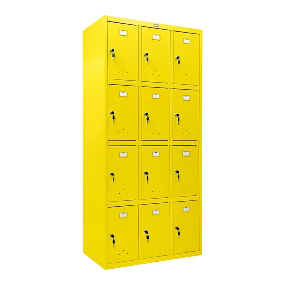 Шкаф сумочница металлический желтый