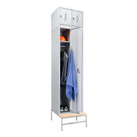 Шкаф LS-K-760 на скамье-подставке с антресолью