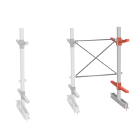 Стеллаж консольный СТ-062 2450х1660х1400 2 яруса двухсторонний, доп. секция