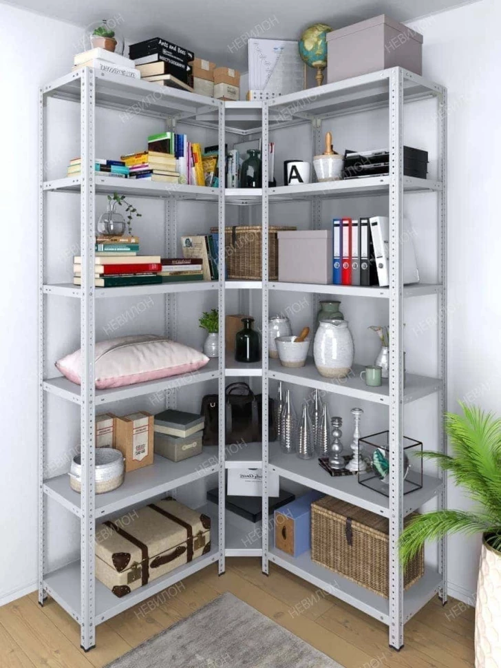 Стеллаж угловой МС 2500х1400х1400/500 мм 6 ярусов