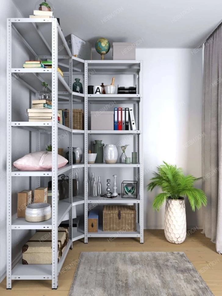 Стеллаж угловой МС 2500х1400х1400/500 мм 6 ярусов