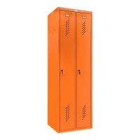 Шкаф металлический двухсекционный оранжевый