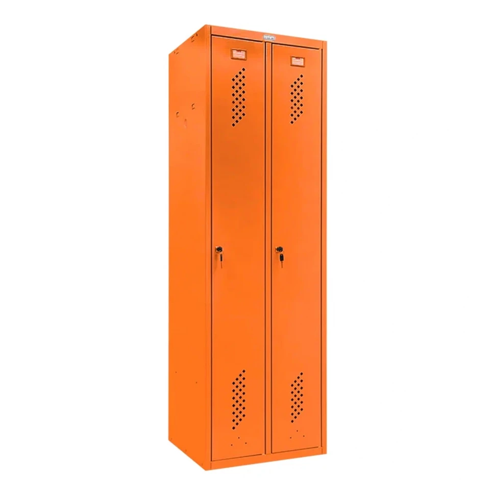 Шкаф металлический двухсекционный оранжевый