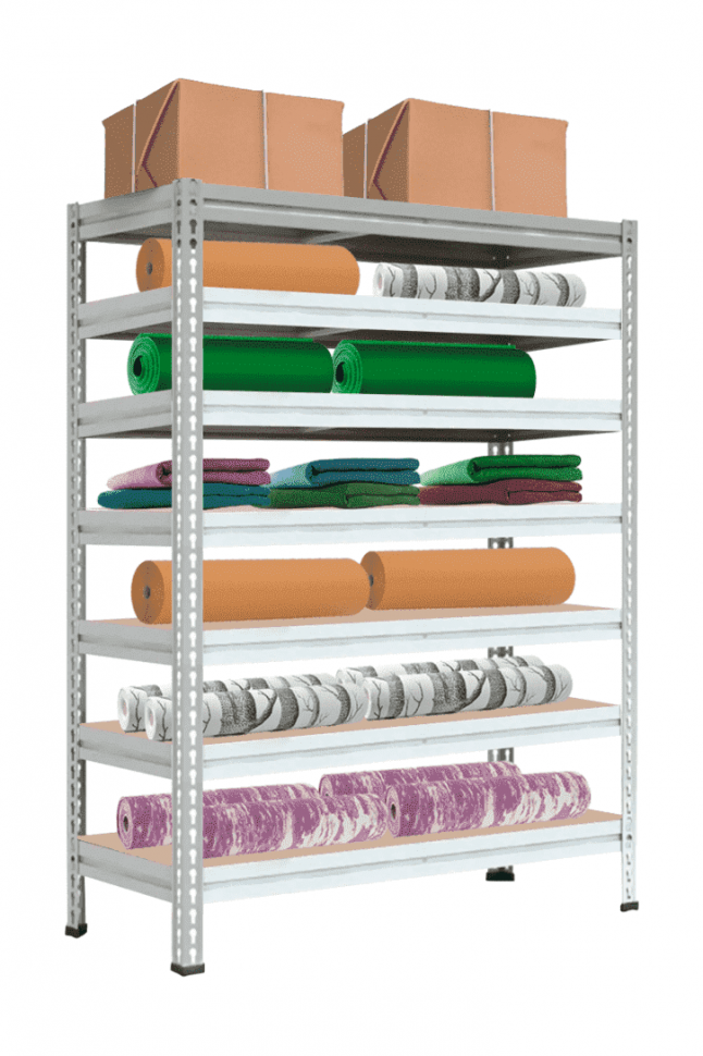 Стеллаж МС-Т 3000х1551х784 мм 7 ярусов (настил фанера)