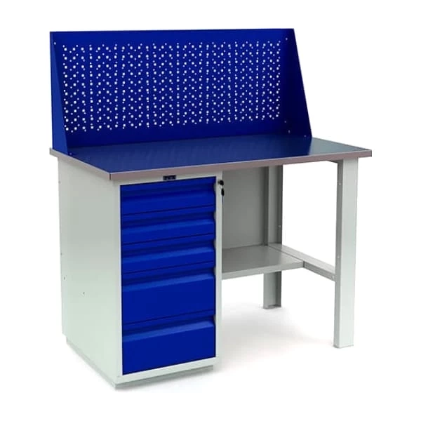 Верстак с экраном и ящиками гаражный WT120.WD5/F1.010