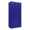 Шкаф металлический трехсекционный синий