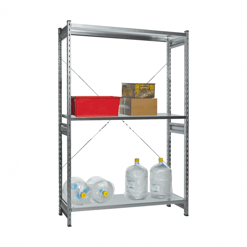 Стеллаж СТ-031 цинк 2279х1000х800 3 полки до 300 кг Стеллаж СТ-031 цинк 2279х1000х800 3 полки до 300 кг