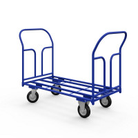 Тележка каркасная с двумя ручками ТКД 4 г/п 400 кг, 1200x600 мм, колеса черная резина 160 мм