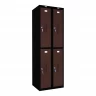 Шкаф металлический четырехдверный черный с коричневым