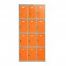 Шкаф металлический для сумок серый с оранжевым