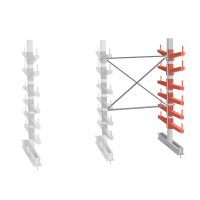Стеллаж консольный СТ-062 2450х1660х1400 6 ярусов +О двухсторонний, доп. секция