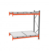 Стеллаж с выкатными платформами ДиКом 3000х1800х1000 на 2 яруса доп. секция П-90