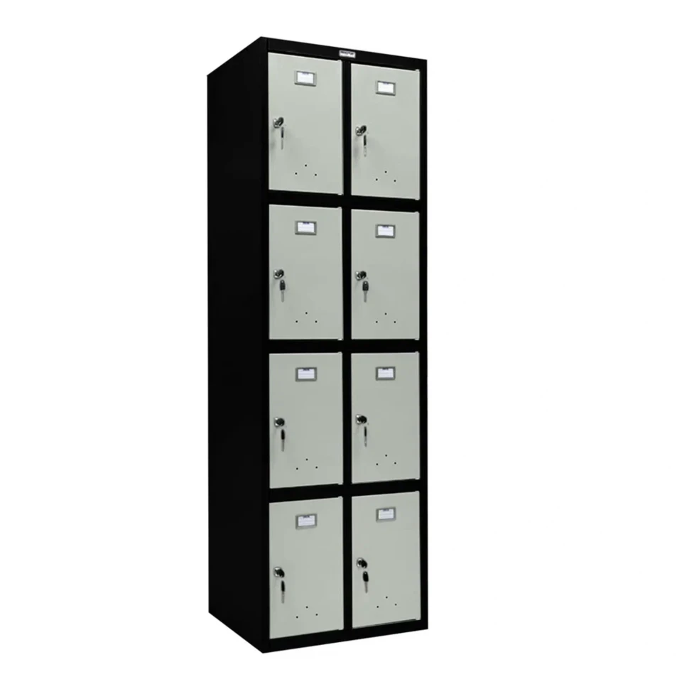 Шкаф металлический для личных вещей черный с серым