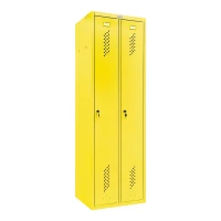 Шкаф металлический двухсекционный желтый
