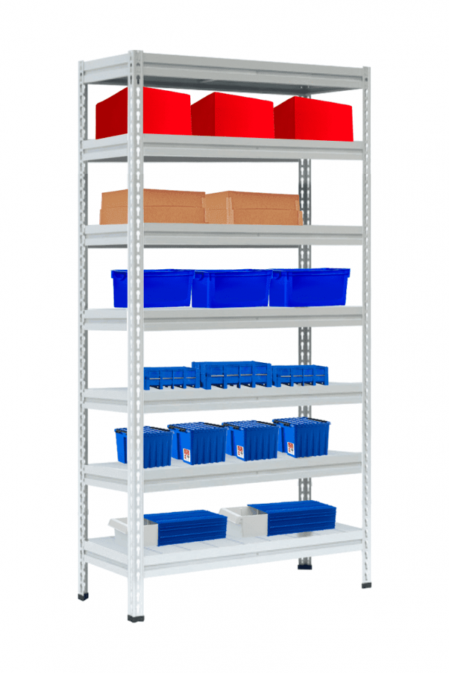 Стеллаж МС-Т 2500х1856х784 мм 7 ярусов настил металл Стеллаж МС-Т 2500х1856х784 мм 7 ярусов настил металл
