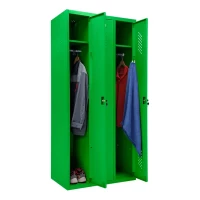 Шкаф металлический трехсекционный зеленый