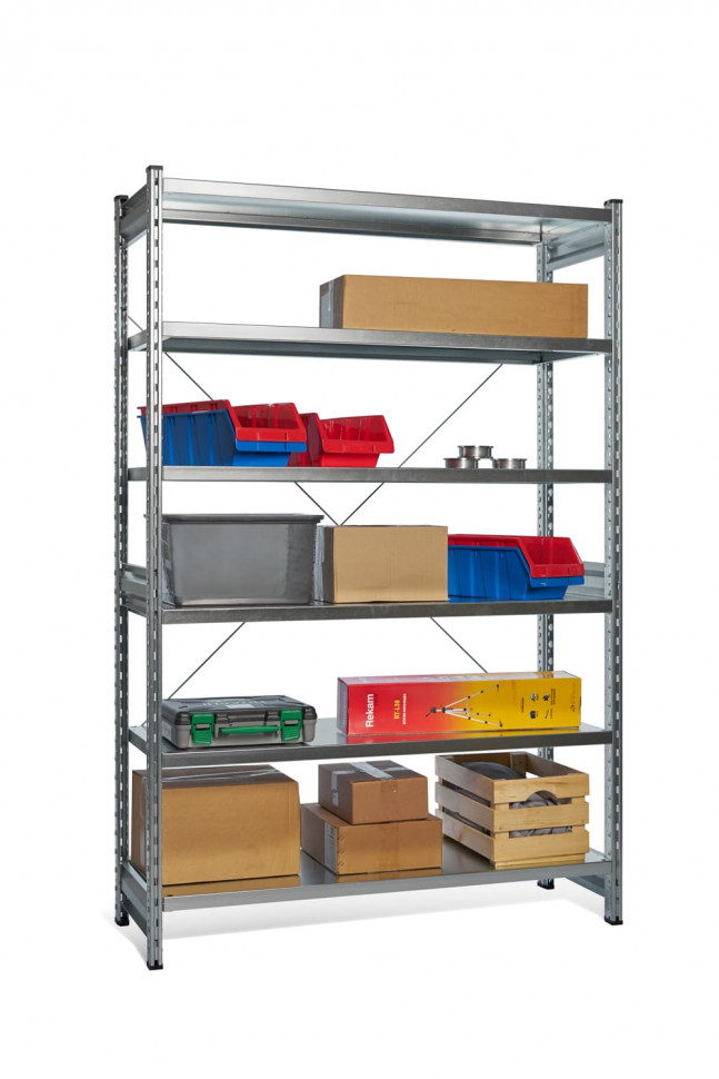 Стеллаж СТ-031 цинк 2067х1300х400 6 полок до 200 кг Стеллаж СТ-031 цинк 2067х1300х400 6 полок до 200 кг