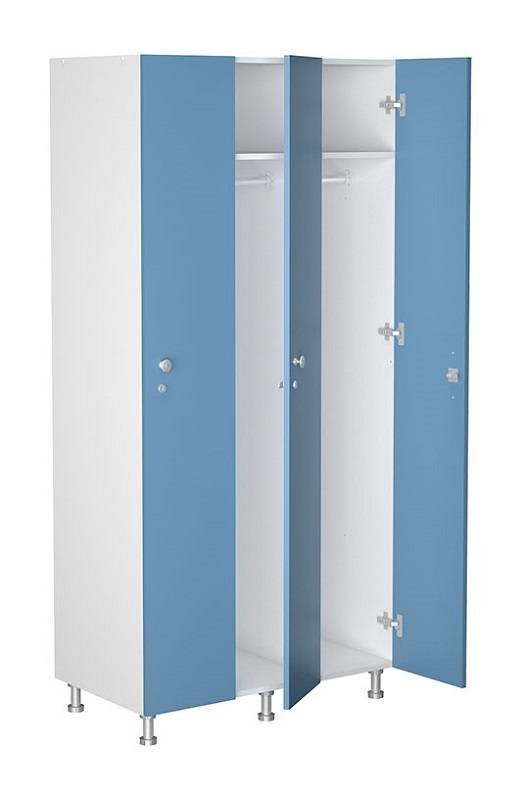 Шкаф для раздевалок WL 31-90 голубой/белый