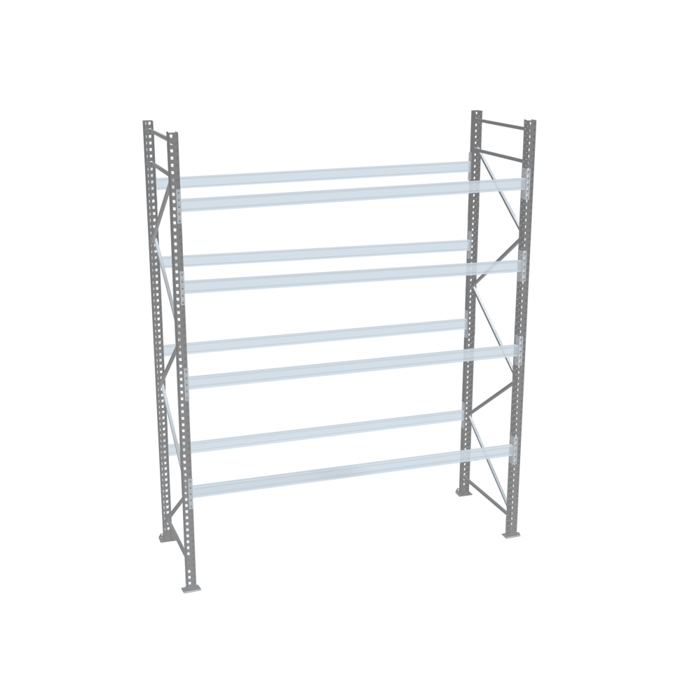 Стеллаж палетный ДиКом СП 2500х1800х1000 с 4 ярусами до 2500 кг / до 1250 кг на паллет П-90