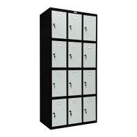 Шкаф металлический для сумок черный со светло-серым