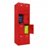 Шкаф металлический с дверцами и замком красный