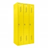 Шкаф металлический трехсекционный желтый