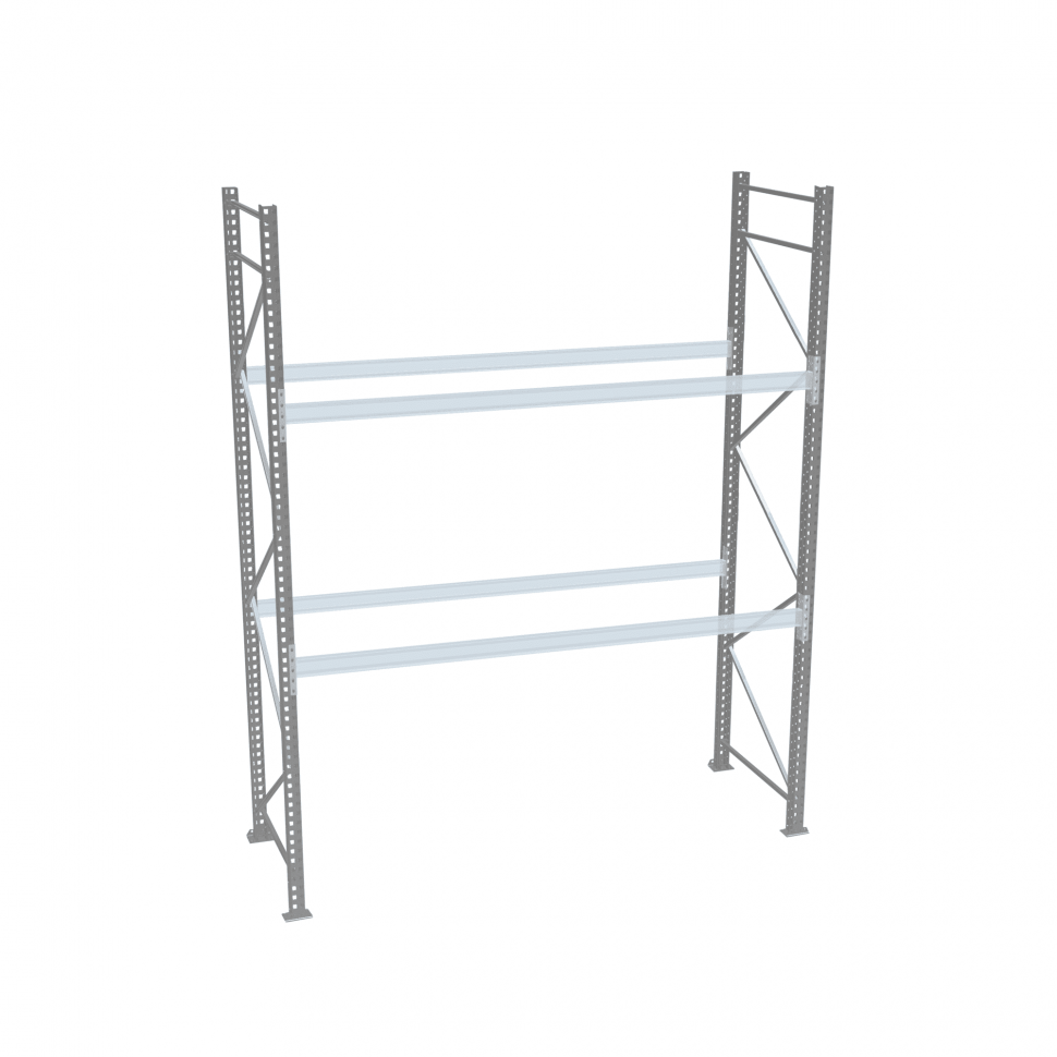 Стеллаж палетный ДиКом СП 2500х2250х1000 с 2 ярусами до 2600 кг / до 1300 кг на паллет П-90