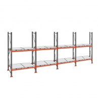 Стеллаж с выкатными платформами ДиКом 3000х7200х1000 на 2 яруса П-90