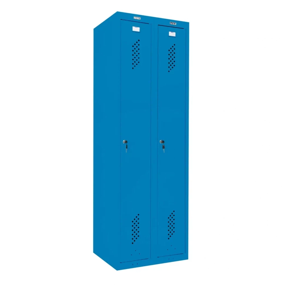 Шкаф металлический для рабочей спецодежды голубой