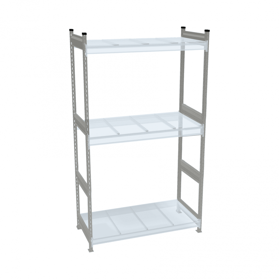 Стеллаж СТ-023 1800х2100х800 с 3 ярусами (рамы и настил - окрас)