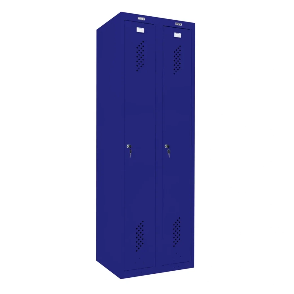 Шкаф металлический для рабочей спецодежды синий