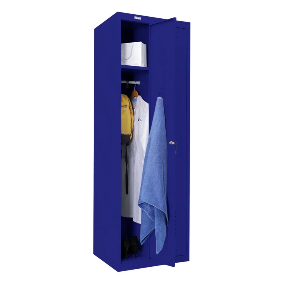 Шкаф металлический для рабочей спецодежды синий