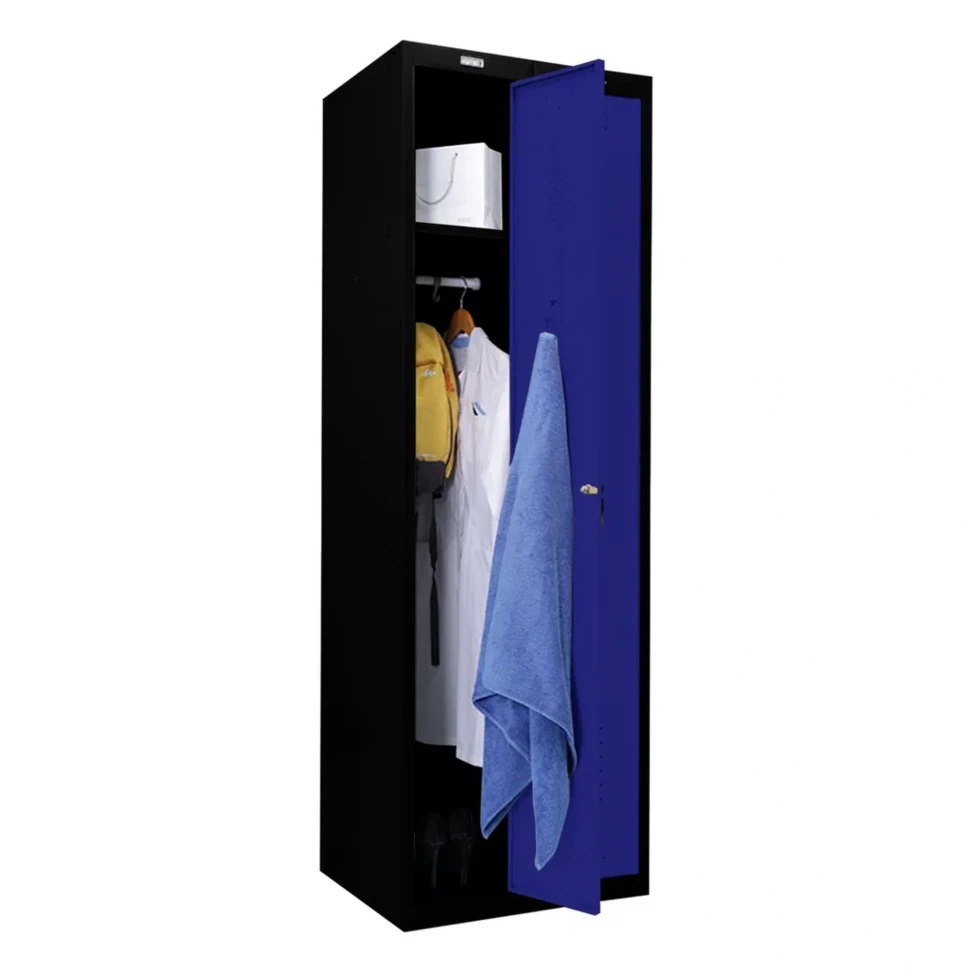 Шкаф металлический для рабочей спецодежды синий