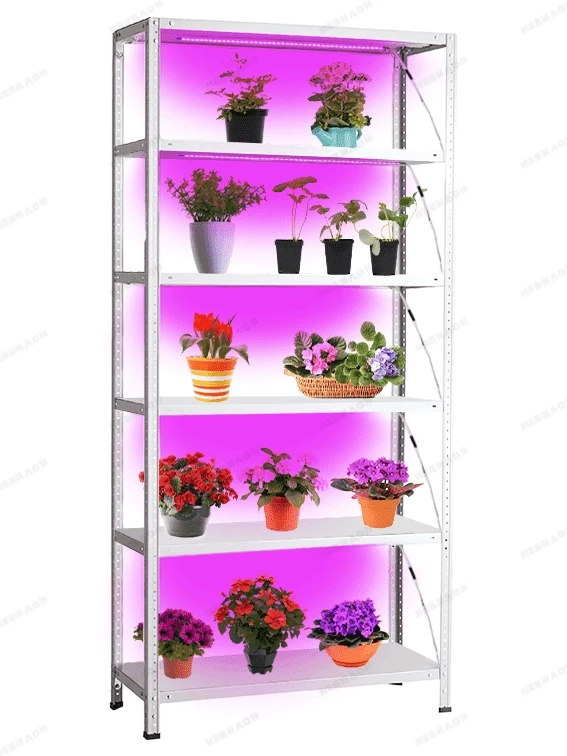 Стеллаж серый для цветов Невилон Флора 1600х1000х400 c 6 полками