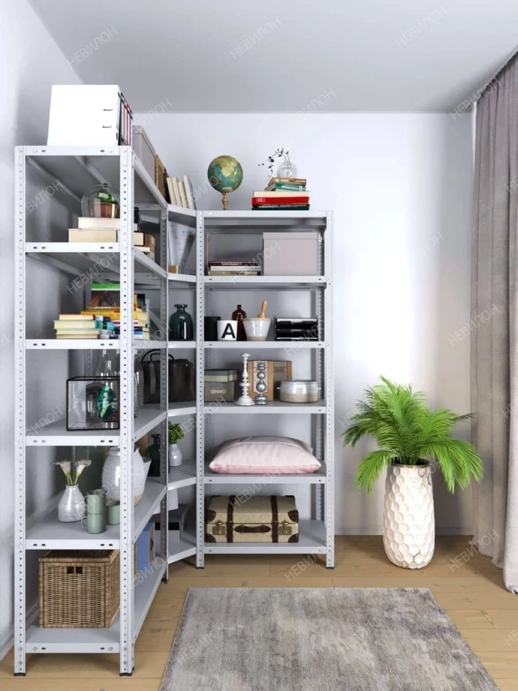 Стеллаж угловой МС 1500х1500х1500/600 мм 6 ярусов