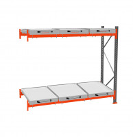 Стеллаж с выкатными платформами ДиКом 2500х2700х1000 на 2 яруса доп. секция П-90