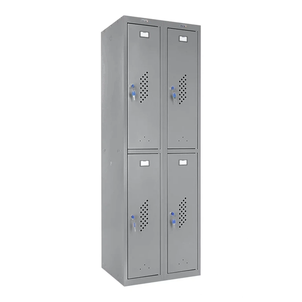 Шкаф металлический четырехсекционный сигнальный серый