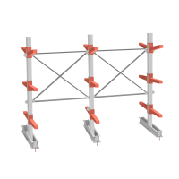 Стеллаж консольный СТ-062 2450х3160х1400 3 яруса двухсторонний