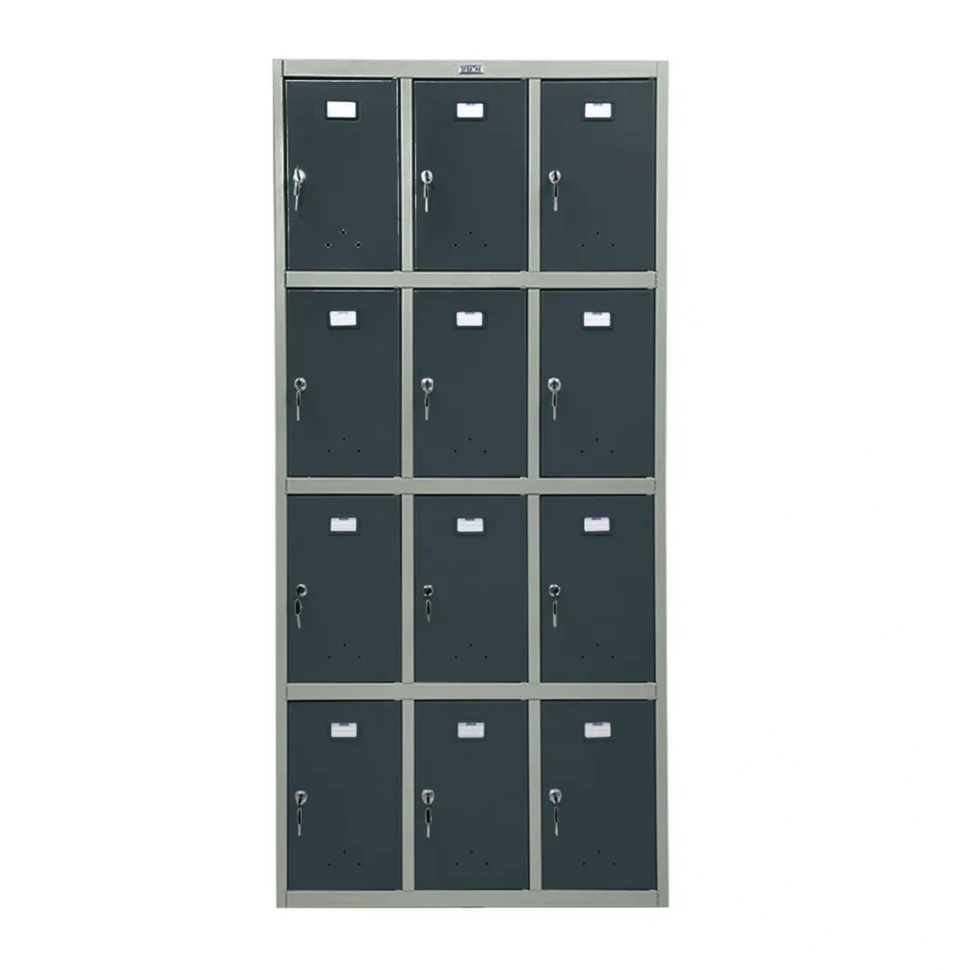 Шкаф металлический для сумок серый с графитом