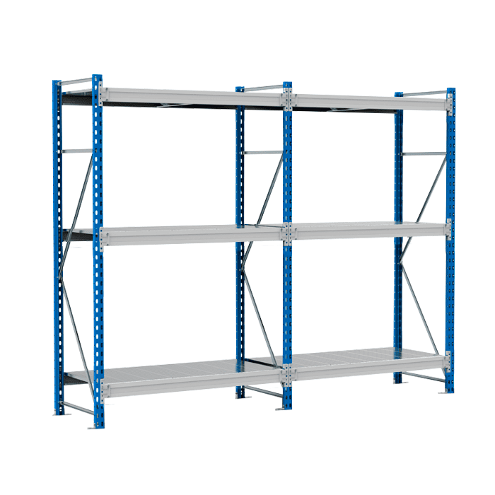 Стеллаж SGR-V 350 кг 2000х1200х800 3 яруса (рамы RAL 5015 / настил цинк) ДС