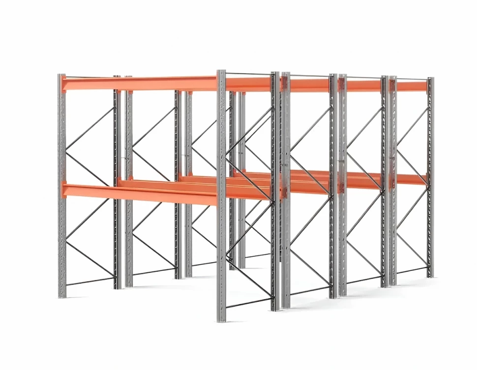 Стеллаж двойной глубины 3000х2700х1100 до 2270 кг / до 12670 кг секция