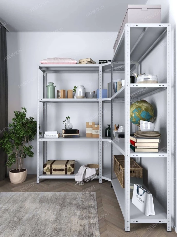 Стеллаж угловой МС 1500х1800х1800/600 мм 4 яруса Стеллаж угловой МС 1500х1800х1800/600 мм 4 яруса