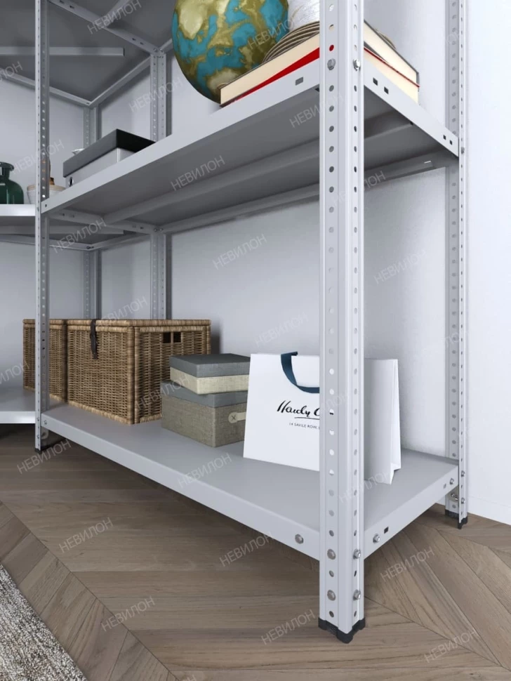 Стеллаж угловой МС 1500х1800х1800/600 мм 4 яруса Стеллаж угловой МС 1500х1800х1800/600 мм 4 яруса