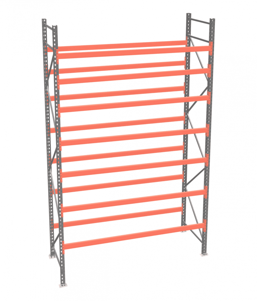 Стеллаж палетный ДиКом СП 6000х2250х1000 с 7 ярусами до 2600 кг / до 1300 кг на паллет П-70