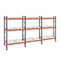 Стеллаж с выкатными платформами ДиКом 2500х5400х1000 на 3 яруса П-90