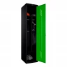 Шкаф металлический однодверный черный с зеленым