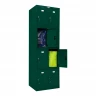 Шкаф металлический с дверцами и замком темно-зеленый